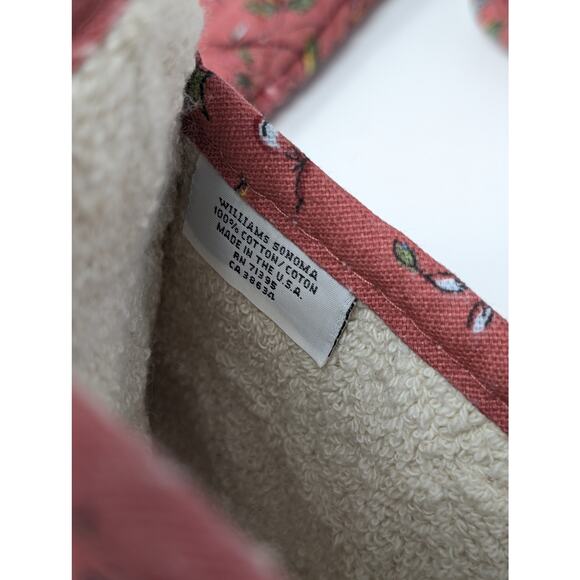 Vintage Williams Sonoma Quilted Over Mitt & Hot Holders Set Botanical Print - Picture 5 of 6